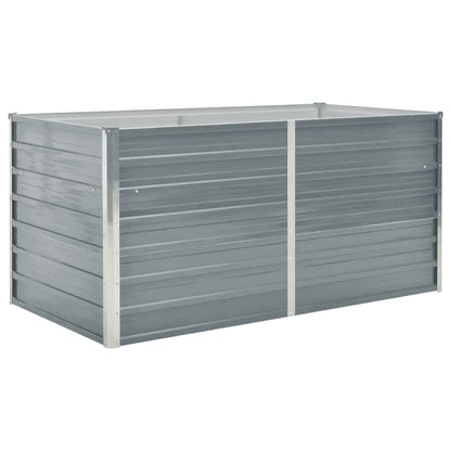Raised Garden Bed Galvanised Steel Grey - 160×80×77cm