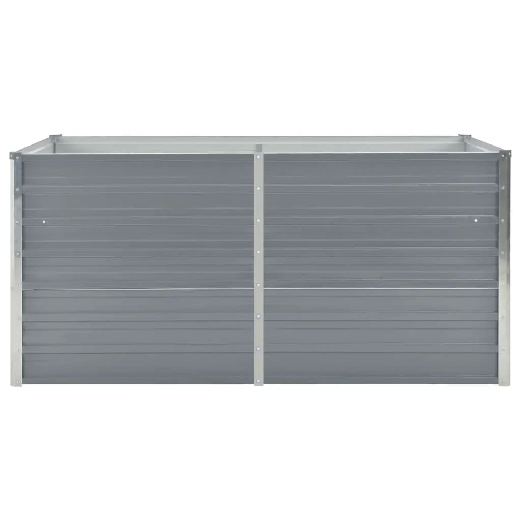 Raised Garden Bed Galvanised Steel Grey - 160×80×77cm
