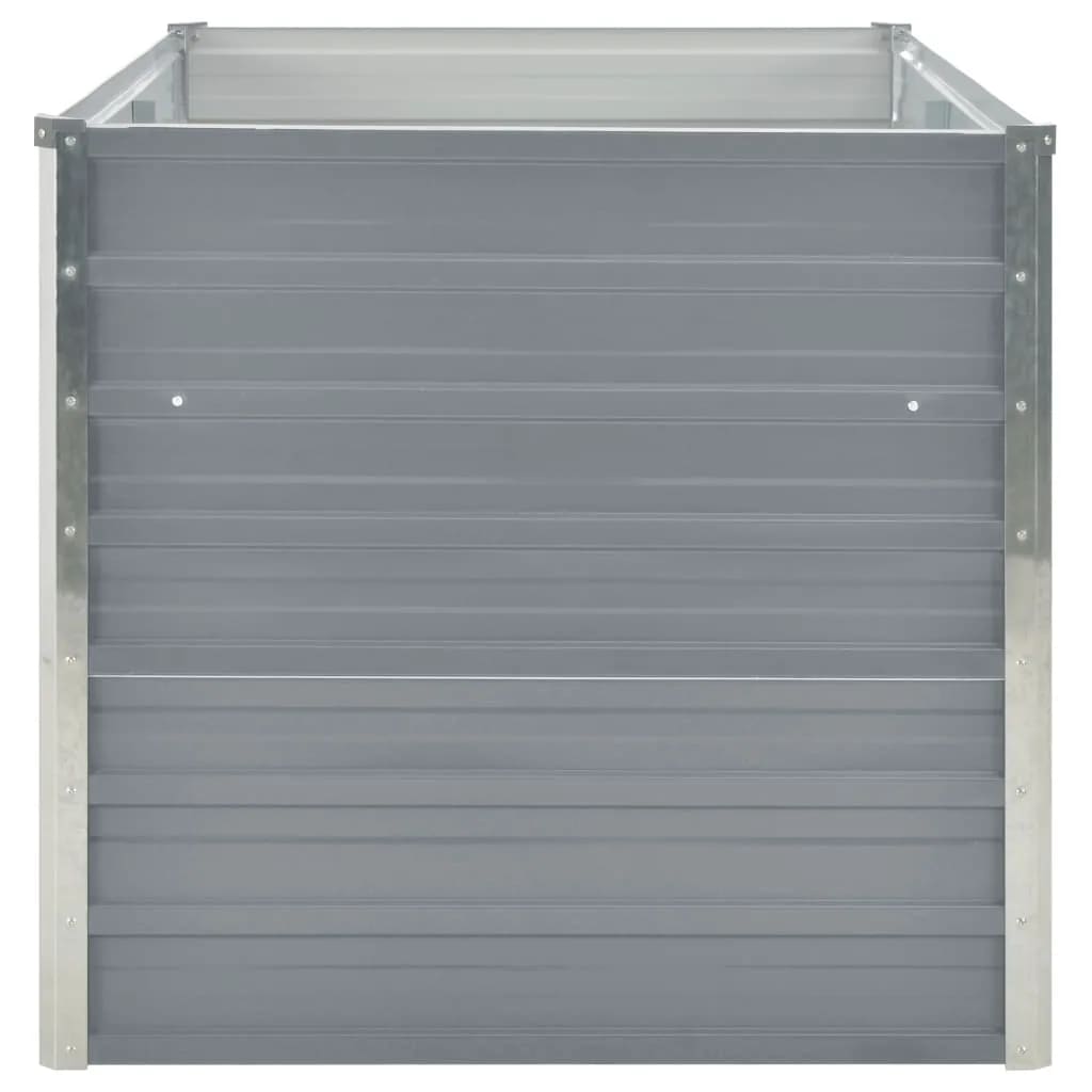 Raised Garden Bed Galvanised Steel Grey - 160×80×77cm