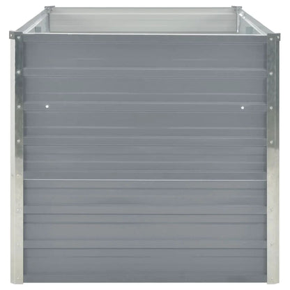 Raised Garden Bed Galvanised Steel Grey - 160×80×77cm