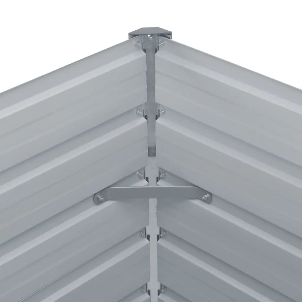 Raised Garden Bed Galvanised Steel Grey - 160×80×77cm
