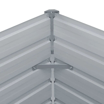 Raised Garden Bed Galvanised Steel Grey - 160×80×77cm