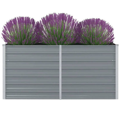 Raised Garden Bed Galvanised Steel Grey - 160×80×77cm