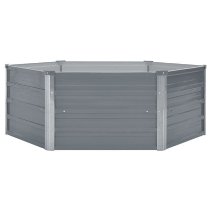 Raised Garden Bed Galvanised Steel Grey - 129×129×46cm