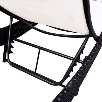 Sun Lounger Poly Rattan Black - 38×18×4.5cm