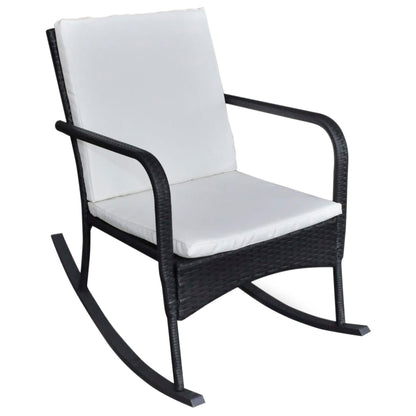 Outdoor Rocking Chair Black Poly Rattan