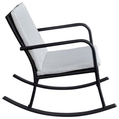 Outdoor Rocking Chair Black Poly Rattan