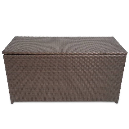 Garden Storage Box Brown Poly Rattan
