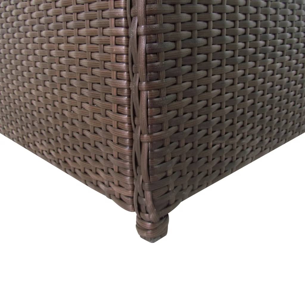 Garden Storage Box Brown Poly Rattan