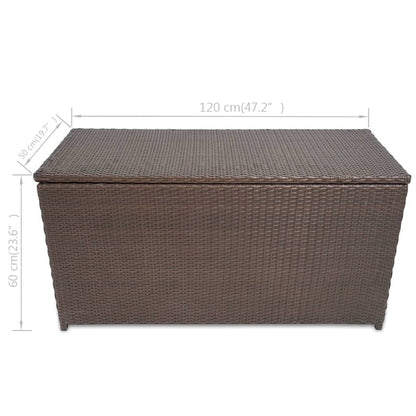 Garden Storage Box Brown Poly Rattan