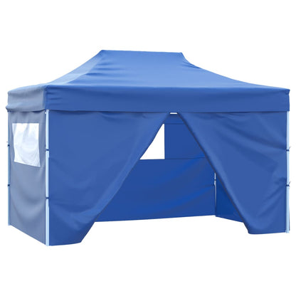 Foldable Tent Pop-Up with 4 Side Walls  Blue
