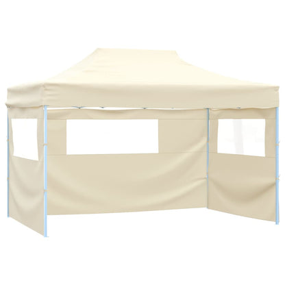 Foldable Tent Pop-Up with 4 Side Walls - Cream White