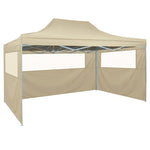 Foldable Tent Pop-Up with 4 Side Walls - Cream White