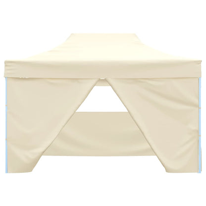 Foldable Tent Pop-Up with 4 Side Walls - Cream White