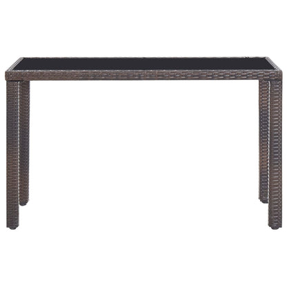 5 Piece Outdoor Dining Set with Cushions Poly Rattan Brown - 123×60×74cm