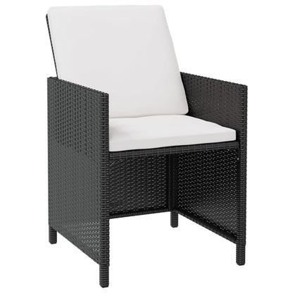 9 Piece Outdoor Dining Set Poly Rattan and Acacia Wood Black - 109×109×74cm