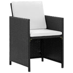 Outdoor Dining Set with Cushions Poly Rattan Black