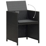 Garden Chairs 2 pcs with Cushions and Pillows Poly Rattan Black
