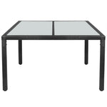 Garden Table Black  Poly Rattan