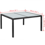 Garden Table Black  Poly Rattan