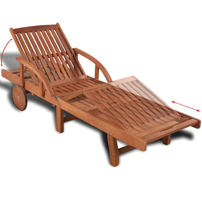 Sun Lounger Solid Acacia Wood - 31×27cm