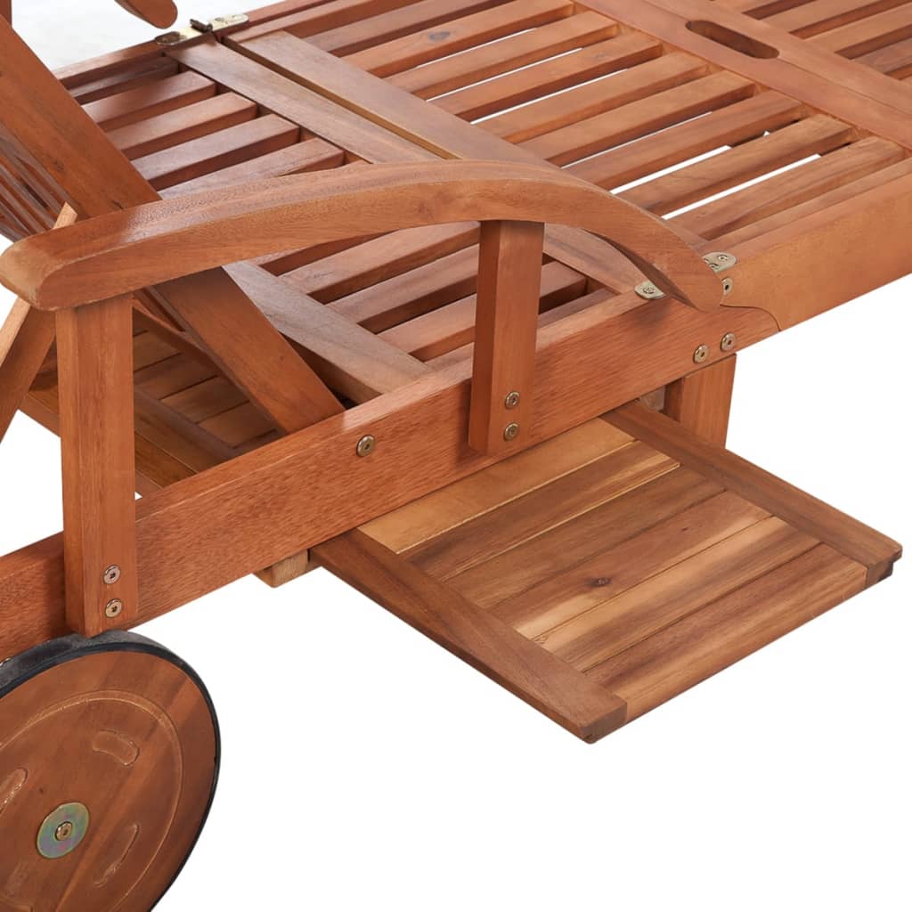 Sun Lounger Solid Acacia Wood - 31×27cm