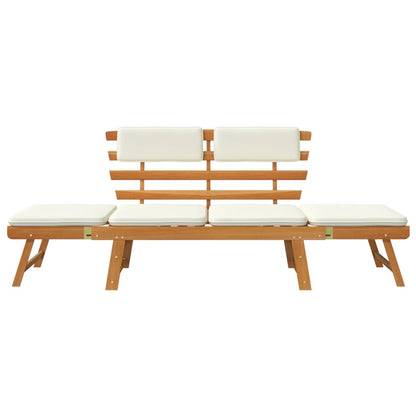 Garden Bench with Cushions 2-in-1 190 cm Solid Acacia Wood