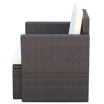Garden Chair with Cushions and Pillows Poly Rattan Brown
