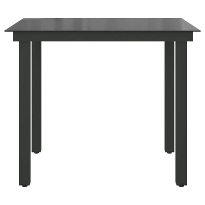Garden Table Black Aluminium and Glass