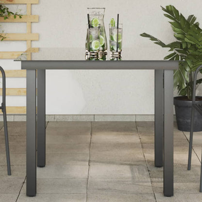 Garden Table Black Aluminium and Glass