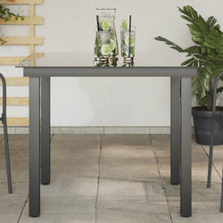 Garden Table Black Aluminium and Glass