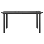 Garden Table Black - Aluminium and Glass