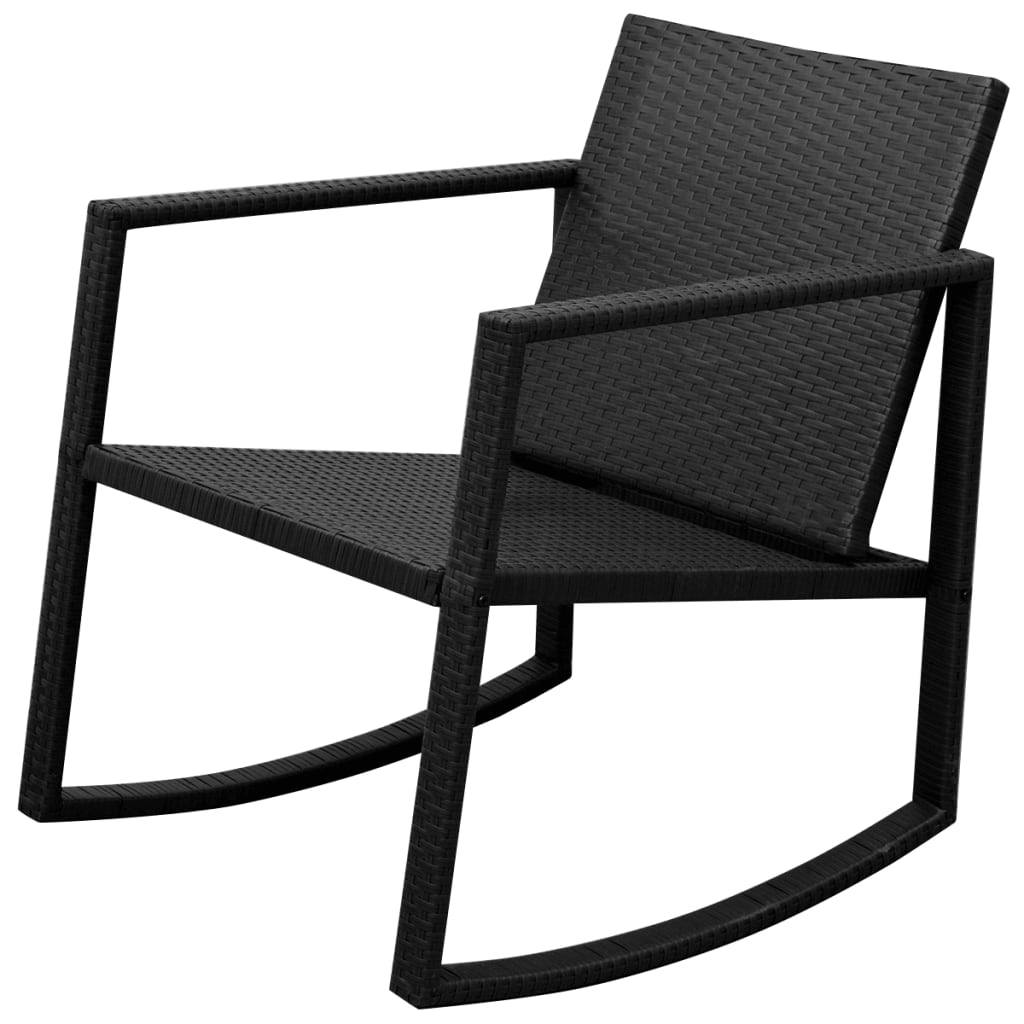 3 Piece Bistro Set Poly Rattan Black - 43×43×43cm