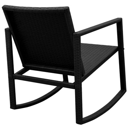 3 Piece Bistro Set Poly Rattan Black - 43×43×43cm