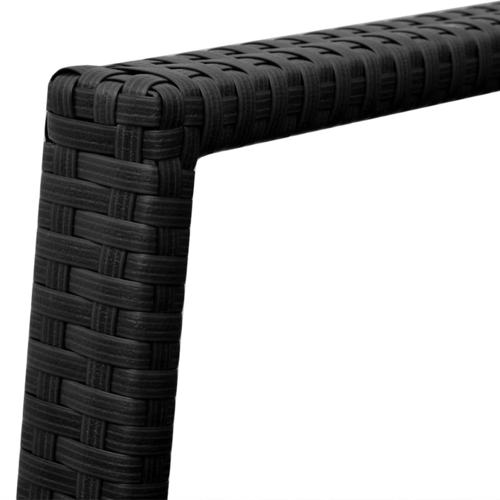 3 Piece Bistro Set Poly Rattan Black - 43×43×43cm