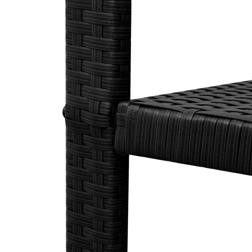 3 Piece Bistro Set Poly Rattan Black - 43×43×43cm
