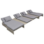 5 Piece Garden Lounge Set with Cushions Poly Rattan Grey