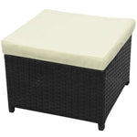 8 Piece Garden Lounge Set with Cushions Poly Rattan Black