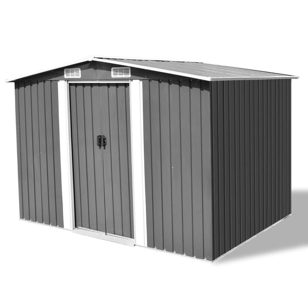  Garden Storage Shed Grey Metal