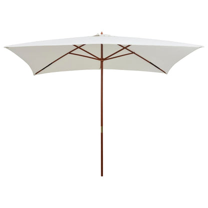 Parasol  Wooden Pole Cream White