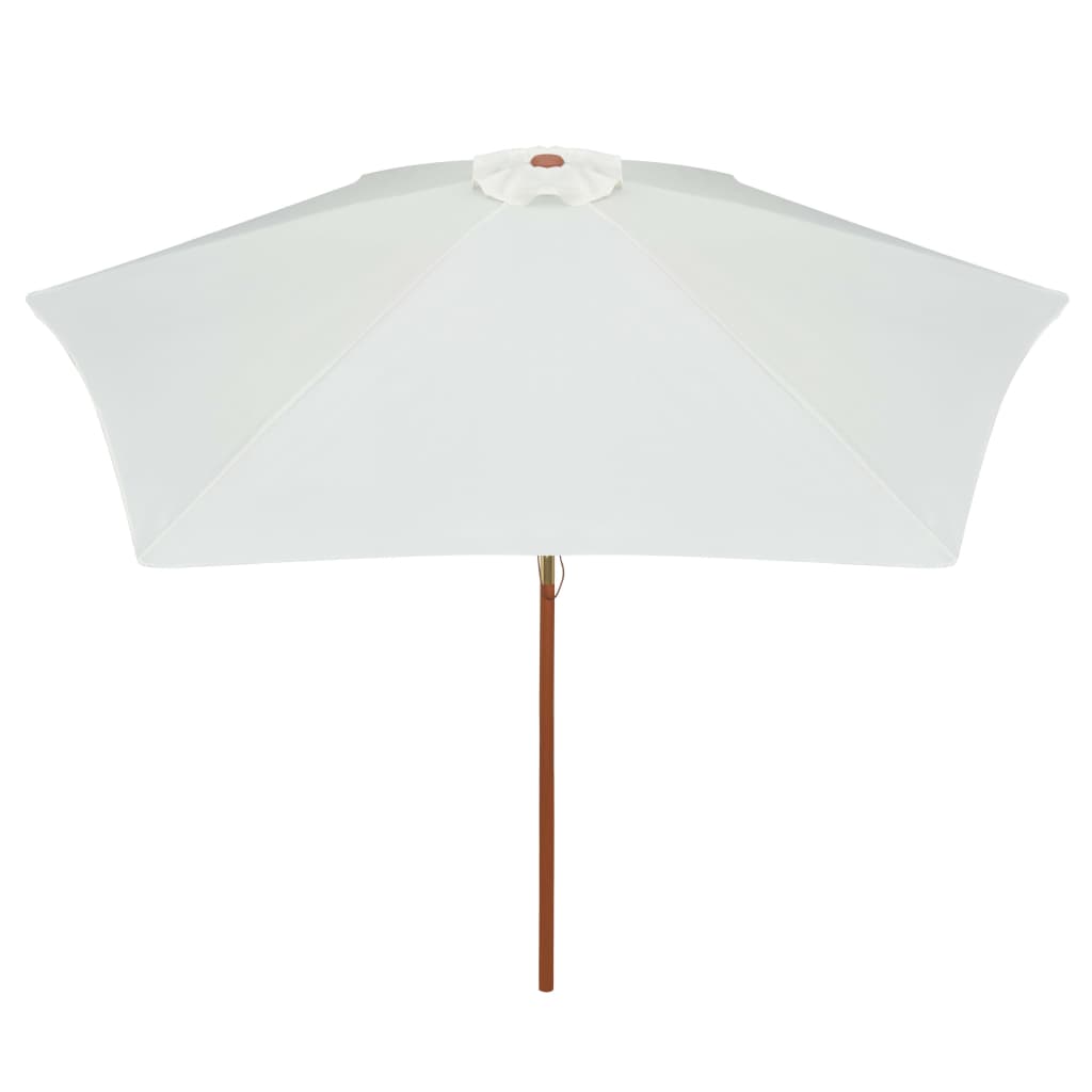 Parasol Wooden Pole Cream White