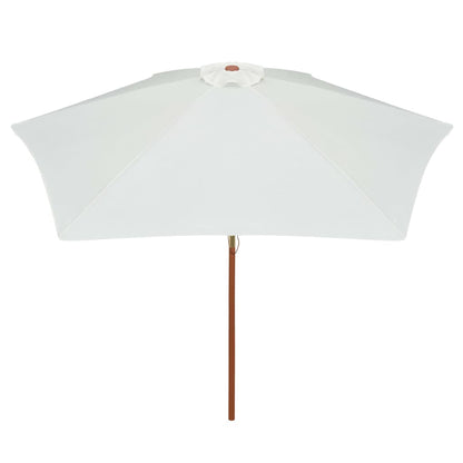 Parasol Wooden Pole Cream White