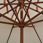 Double Decker Parasol  Wooden Pole Cream White