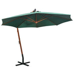 Hanging Parasol 350 cm Wooden Pole Green