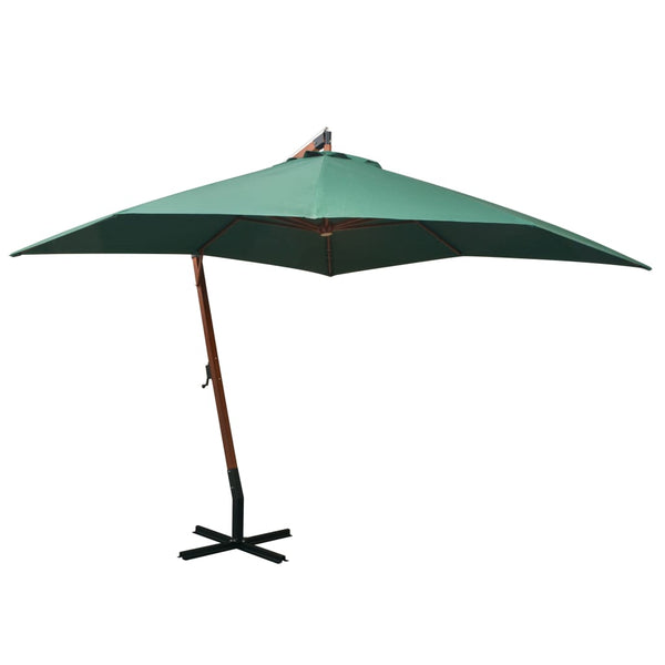  Hanging Parasol  Wooden Pole Green