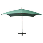 Hanging Parasol  Wooden Pole Green