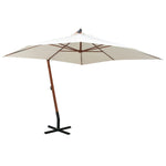 Hanging Parasol  Wooden Pole White