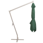 Hanging Parasol 300x300 cm Green Aluminium Pole