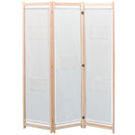 3-Panel Room Divider Cream Fabric