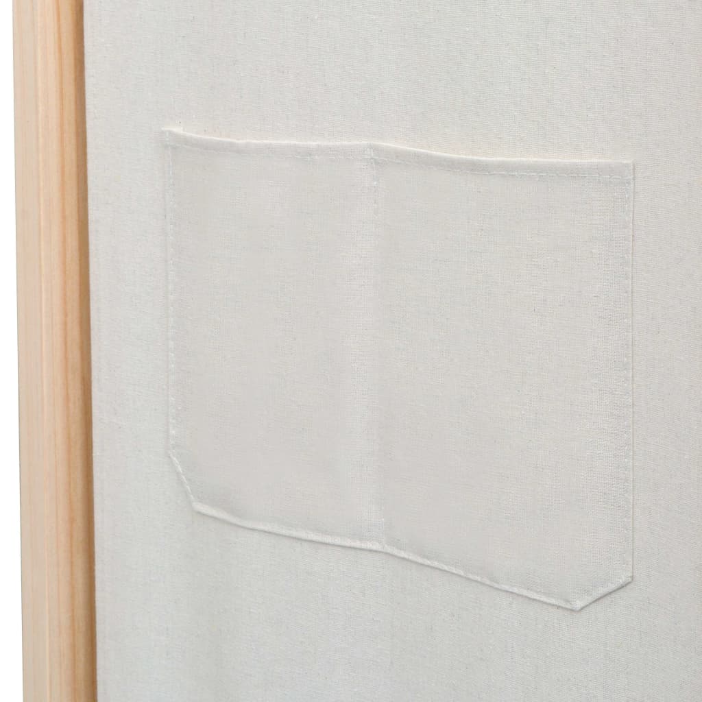 3-Panel Room Divider Cream Fabric